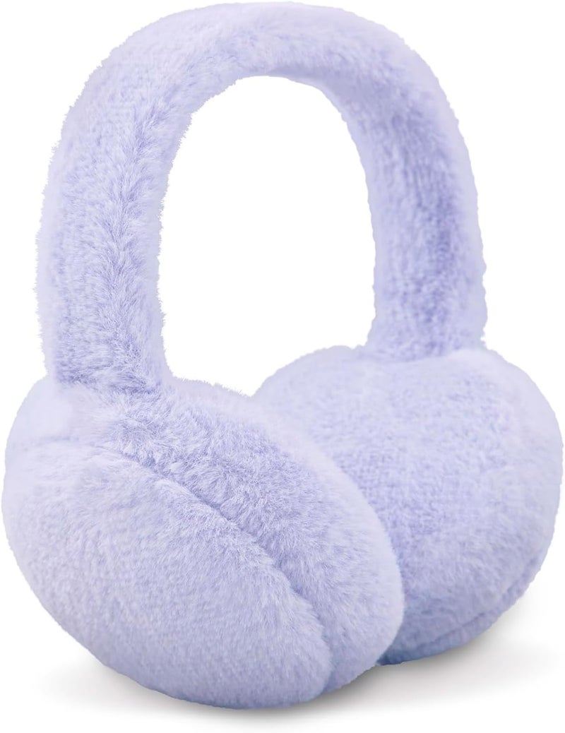 YATANAM Women Ear Muffs Winter Girls White Earmuffs Fuzzy Kids Black Ear Muff Cute Fluffy Ear Warmers Foldable Ear Covers Boy - Image 1